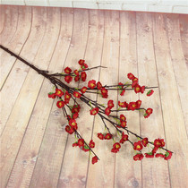 Emulated Peach Blossom Branches Plum Blossom Plum Blossom Branch Silk Flower Dried Flower Wedding Decoration Living Room Floor Plastic Flowers Ramei