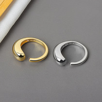 Irregular drop-shaped ring female ins minimalist retro food ring jewelry new European and American new products