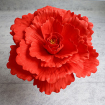 Red Ensemble Wedding Road Citation Large Flower PE Foam Flower Suede Cloth Rose Wedding Emulation Large Rose Flowers Shooting Props