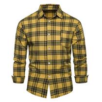 European version of Aliexpress explosion-proof foreign trade mens clothing 2019 spring and autumn plaid business casual mens long-sleeved shirt A06