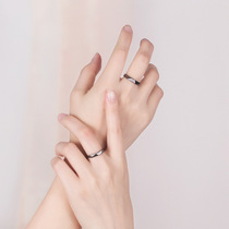 Korean diamond-shaped couples ring black gold creative silver-plated ring men and women a pair of personality jewelry