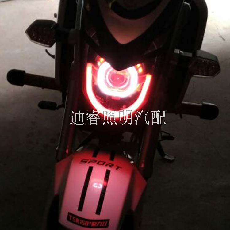 Chú khỉ nhỏ q5 đèn pha thiên thần xenon đèn đôi ống kính ánh sáng 疝 lắp ráp xe máy M3 kích thước búp bê đèn halogen xe may