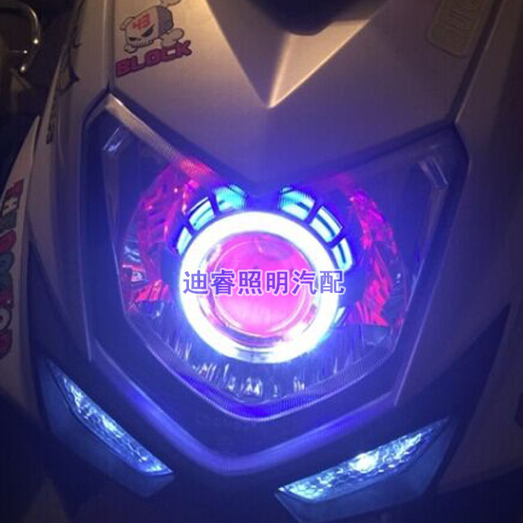 Yamaha vẫn chỉnh sửa ống kính đôi đôi ống kính đôi mắt thiên thần xenon đèn xe máy lắp ráp đèn pha mắt quỷ đèn pha trắng xe máy