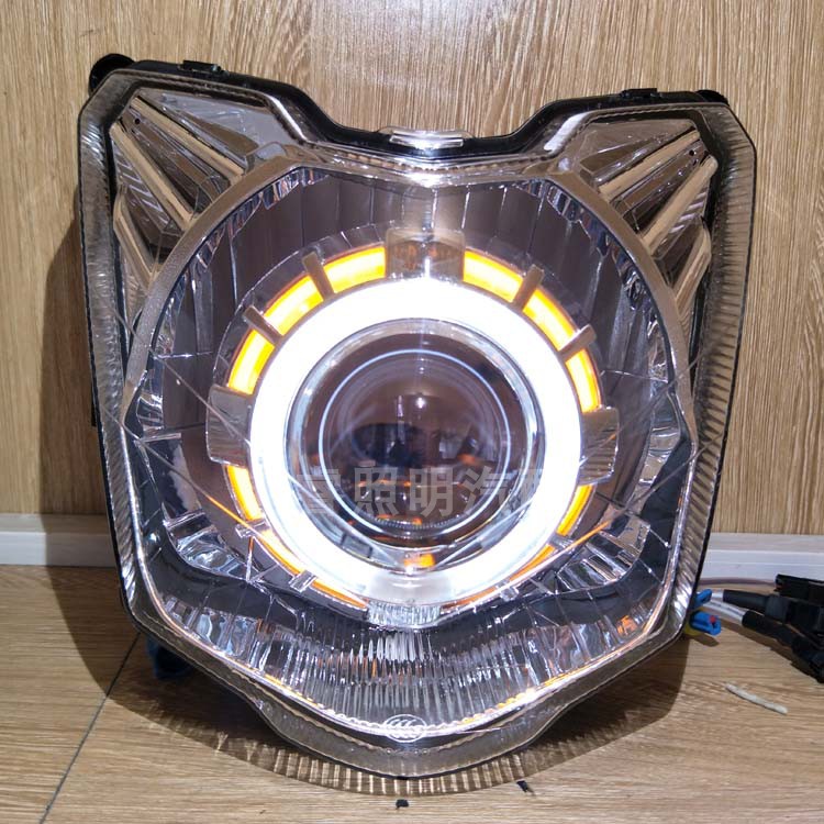 Sundiro Honda Ruiqi xe máy xenon đèn sửa đổi đôi mắt thiên thần ống kính đôi mắt quỷ q5 đèn pha mắt cá đèn pha siêu sáng cho airblade 125