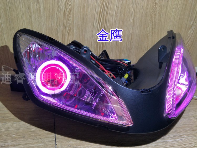 Jialong Jinying Jinjie Xe máy lắp ráp đèn pha Xe thể thao đôi ống kính Xenon Đèn mắt thiên thần Fisheye đèn led xe máy air blade 125