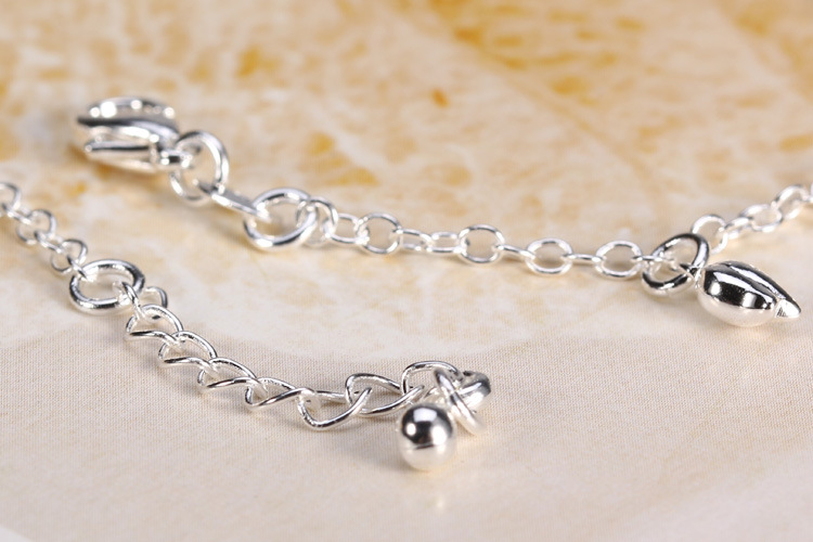 S925 sterling silver vòng chân Hàn Quốc thời trang chuông đơn giản vòng chân nữ trang sức bạc năm nay sợi dây màu đỏ vòng chân