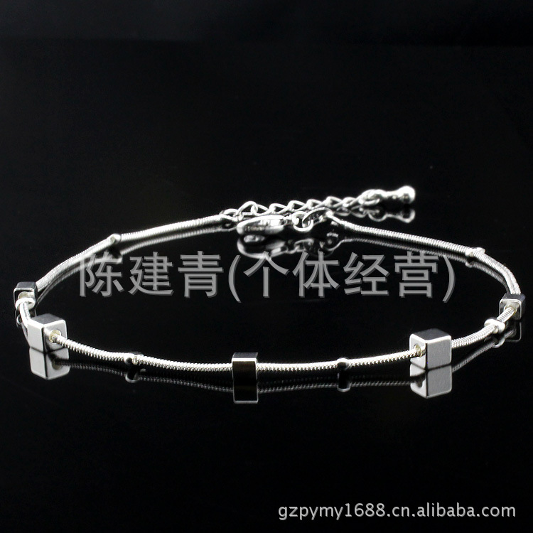 S925 sterling silver vòng chân Hàn Quốc thời trang chuông đơn giản vòng chân nữ trang sức bạc năm nay sợi dây màu đỏ vòng chân