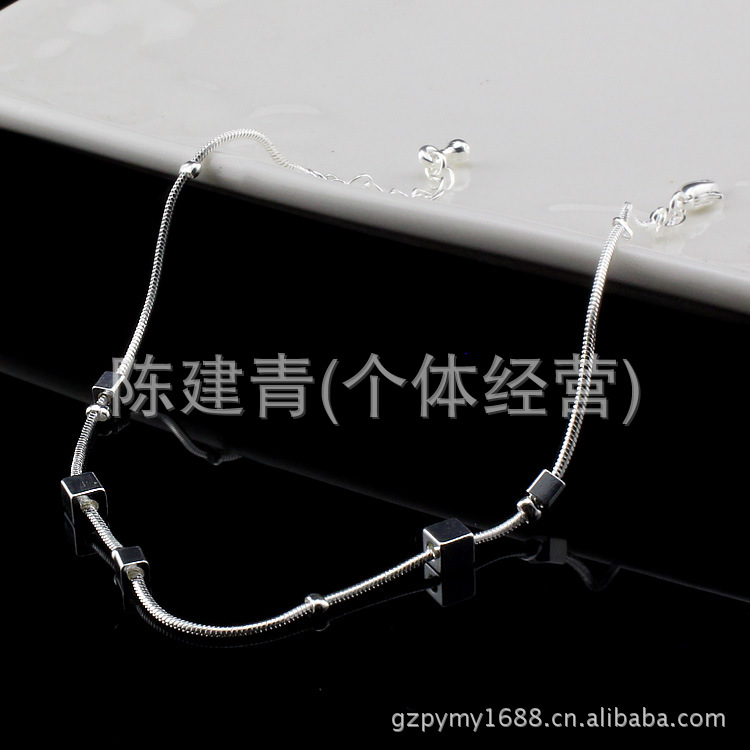 S925 sterling silver vòng chân Hàn Quốc thời trang chuông đơn giản vòng chân nữ trang sức bạc năm nay sợi dây màu đỏ vòng chân