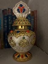 Earth-hidden treasure bottle colored drawing alloy auspicious pendulum piece