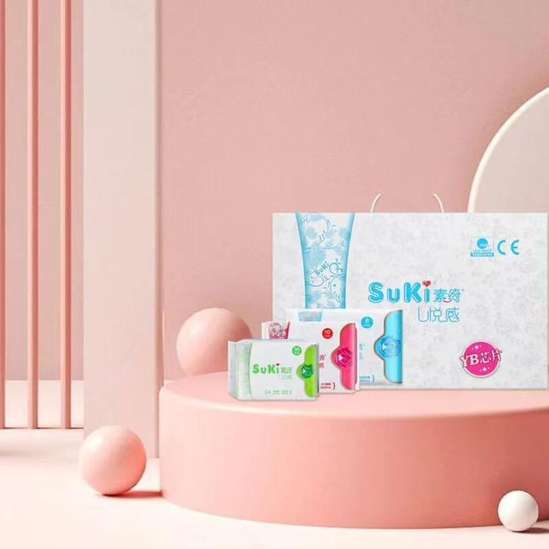 Suki Sanitary Napkin Mixed Pack 10 Packs/Box Instantly Absorbs Zero Burden and Zero Pollution Sanitary Napkins