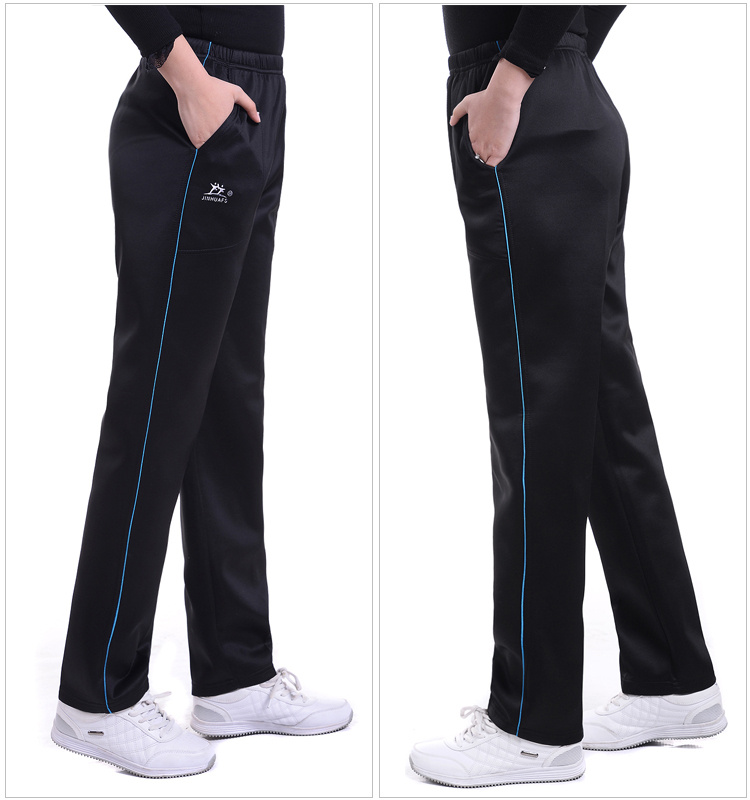 Quần thể thao nữ trung niên cộng với quần nhung nữ thể thao size lớn xuân hè thu đông quần cạp cao quần âu thẳng mẫu áo kiểu trung niên