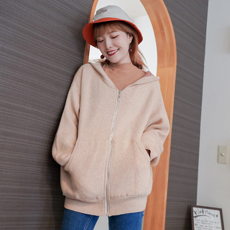 (MONey MAKOR) Rovers republican cap loose medium long version knitted sweatshirt women's jersey blouse