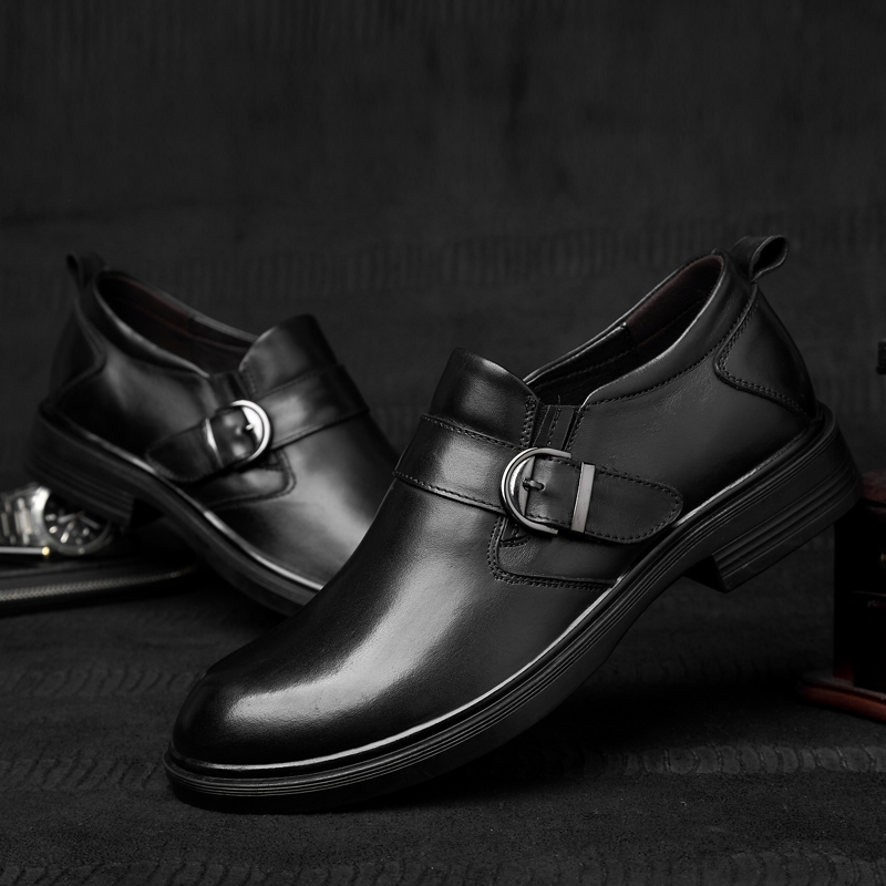 Business Positive Dress Leather Shoes Men 2022 Trends Casual 100 Hitch Black Genuine Leather Crocodile Print Large Size Higher Derby Shoes