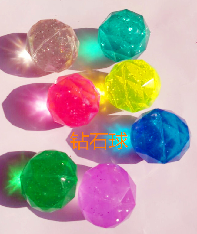 No 32 No 45 Diamond jump ball Transparent color rubber buoyancy ball Children's ball Twist egg machine bouncing jump ball