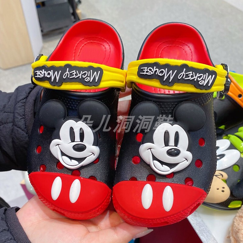 Mickey 2Nd Generation Black and Red Color-Blocking Collaboration Model Parent-Child Clogs Eva Beach Shoes Water Shoes Slip-On Sandals Slippers Mickey 2Nd Generation Black and Red Color-Blocking Collaboration Model Parent-Child Clogs Eva Beach Shoes Water Shoes Slip-On Sandals Slippers