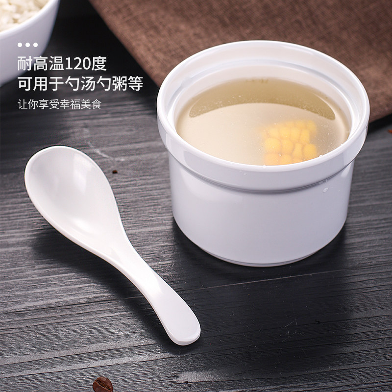 A5 White Melamine Spoon Plastic Spoon Long Handle Commercial Household Mala Tang Restaurant Imitation Porcelain Spoon Spoon