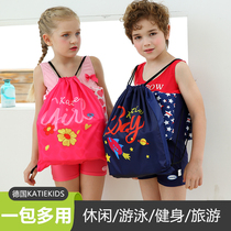 Childrens adult swimming backpack drawstring backpack Mens and womens make-up class harness pocket backpack Fitness leisure travel bag