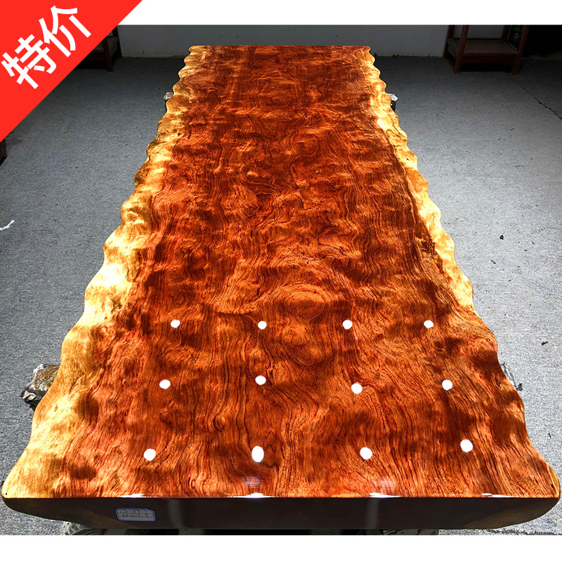 Size: 176 * 96 * 93 * 9 2 boutique flame textured solid wood large plate Natural side