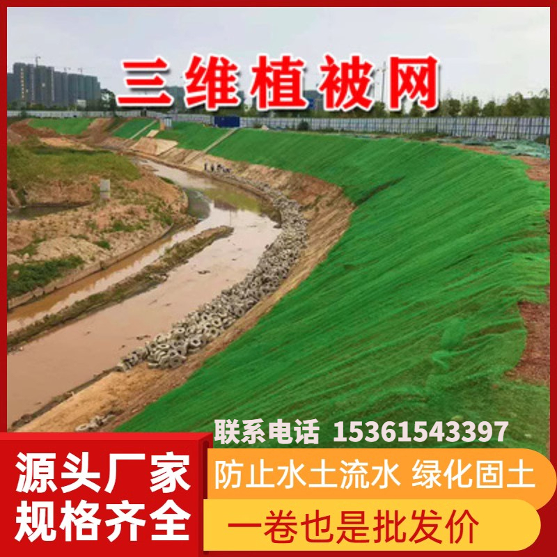 Three-Dimensional Vegetation Net for Slope Protection and Soil Stabilization, Landscaping and Greening Net Mat, Three-Dimensional Grass Planting Geotextile Net, Green Vegetation Net