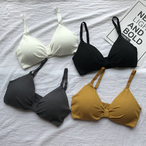 Summer small breasts French underwear women without steel ring thin bralette triangle cup bra beautiful back breathable breast wrap
