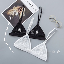 Single-layer non-sponge bra ultra-thin underwear women small chest flat chest small students French triangle cup big chest small