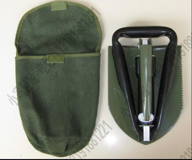 6411 Factory Camping Three Fold Folding Shovel Multifunction Iron Shovel Pick Q3 (military vehicle version) ()