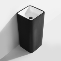 Black column washbasin washbasin One-piece column basin Balcony washbasin Toilet non-porous column basin