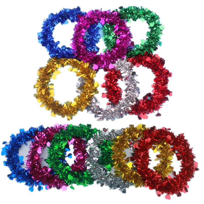 Golden plastic bright silk hard ring wire garland opening ceremony entrance props kindergarten morning exercise dance equipment
