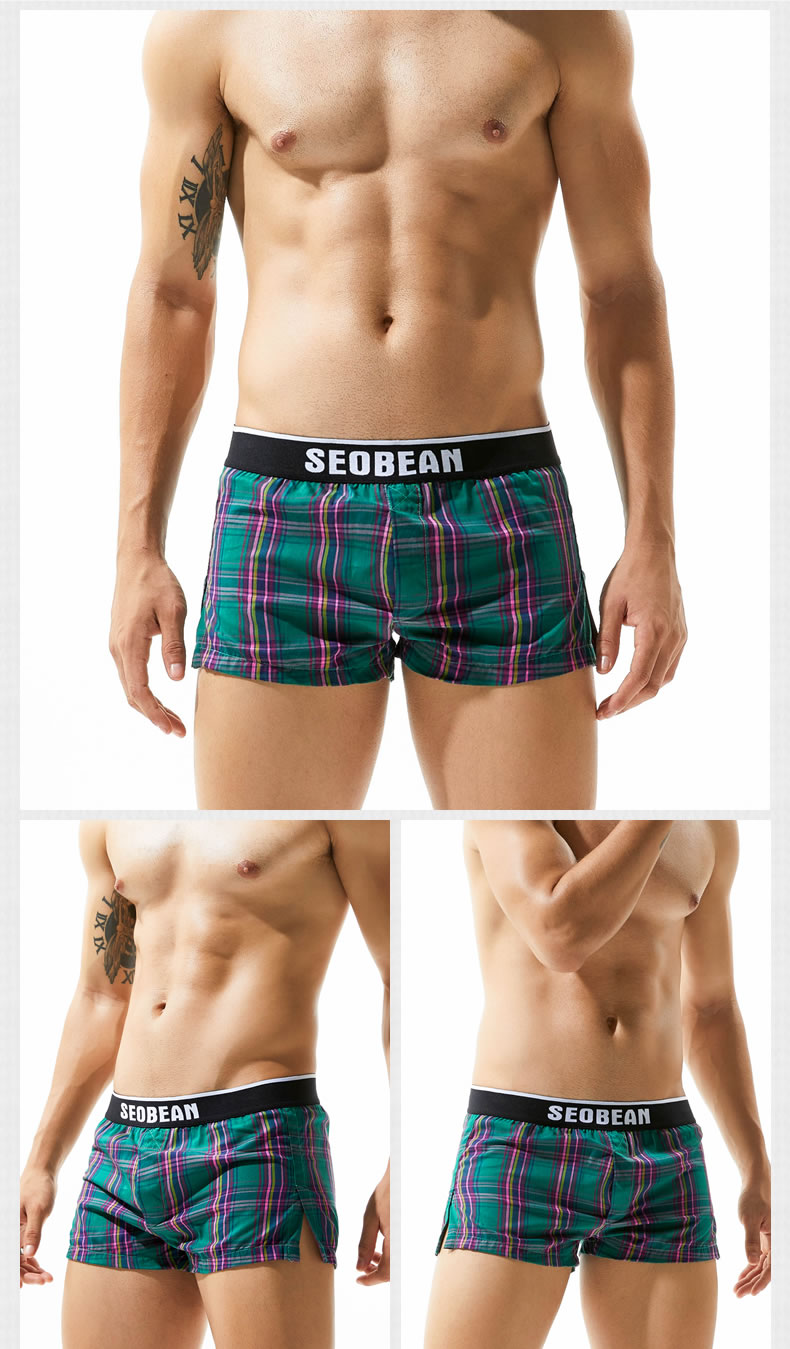 Quần lót nam 3 quần sịp cotton nhà quần short nam mùa hè mỏng phần đồ ngủ cotton U lồi kiểm tra dải lót quần jean ống rộng nam