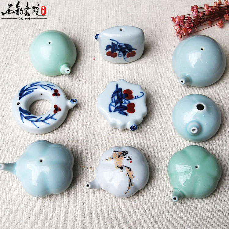 Shiyun Academy's new inkstone special Chinese painting plus water ceramic water droplet inkstone dripping water note room utensils inkstone drop medium