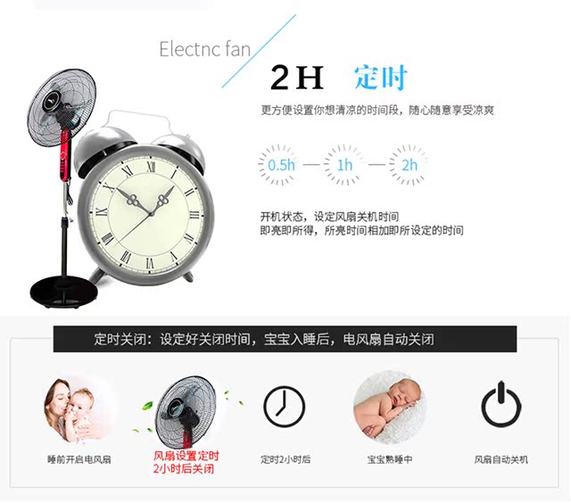 Quạt điện đẹp quạt sàn nhỏ câm dọc máy tính để bàn gia đình tiết kiệm điện cơ lắc đầu 18 inch thể tích không khí lớn - Quạt điện quạt trần có đèn