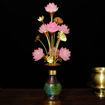Seven-level lotus lanterns Buddha lights Guanyin Buddha statues for home LED bulbs lotus lights Buddha front lights