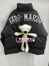 13DeMarzo three-dimensional bear transparent down jacket stand collar loose stitching coat female 2020 winter New