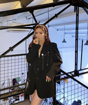 Xi Ge same 13demarzo star rhinestone suit profile chain tassel loose coat women 2021 spring and summer