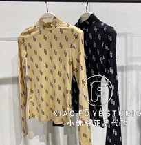 Little Faye ED counter 2021 autumn dress EBA3TOP025 letter print stretch skin skin base shirt 999