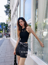 Little Faye MO counter 2021 Autumn Dress MBA3SOT014 Wash Curl High Waist Denim Shorts 669