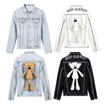 Little Faye Designer 13DeMarzo Bright Line Stereo Doll Bear Denim Jacket Women Loose Jacket