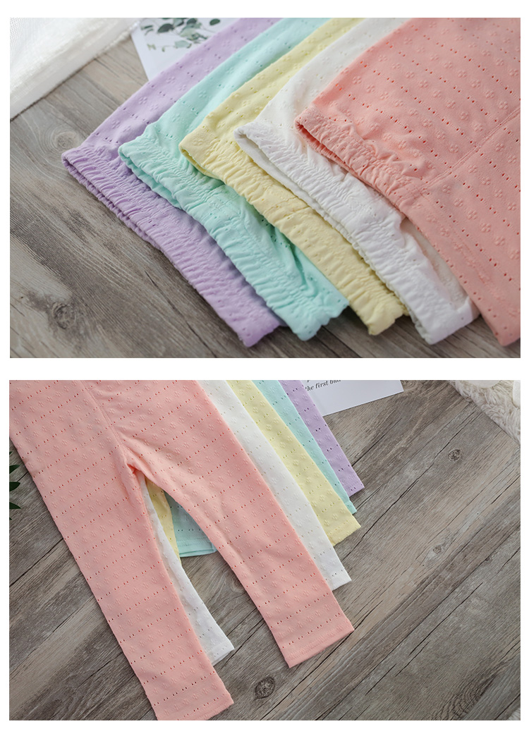 Bé gái bảy điểm xà cạp mùa hè muỗi mỏng phần bên ngoài mặc quần 0 a 3 tuổi 1 bé cotton 2 bó sát - Quần quần nỉ bé gái