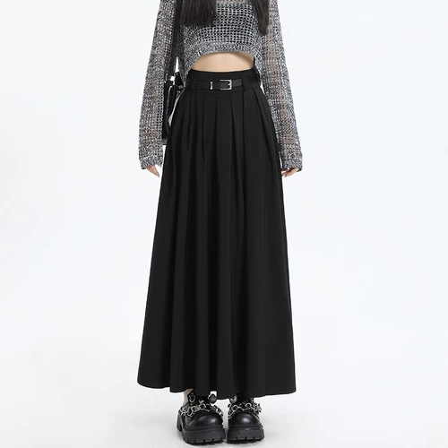 Пиджак классического кроя, осенняя дизайнерская юбка в складку, длинная юбка, плиссированная юбка, тренд сезона, А-силуэт