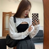 Короткая белая весенняя сексуальная футболка, высокая талия, защита от солнца