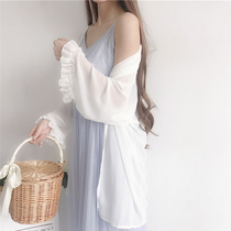 2021 summer new womens clothing in the long section of sunscreen clothing Korean version Chiffon shirt sunscreen jacket wild breathable cardigan tide