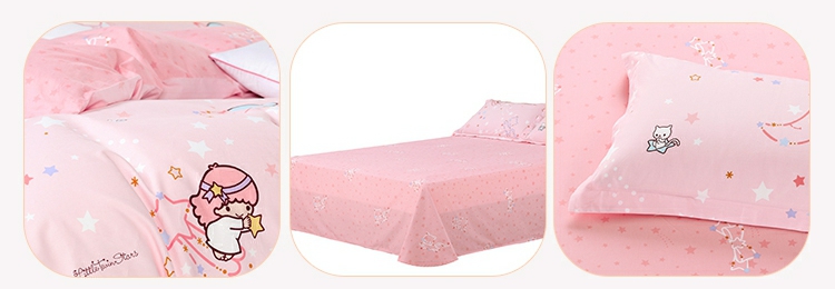 Thủy dệt bông cô gái chải bông denim ký túc xá sinh viên chăn phim hoạt hình con sao ngôn ngữ Gemini - Bộ đồ giường bốn mảnh chăn ga khách sạn