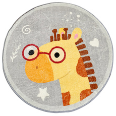 ковер 卡通圆形地毯卧室可爱满铺床边垫加厚羊羔绒儿童椅子地垫房间地毯