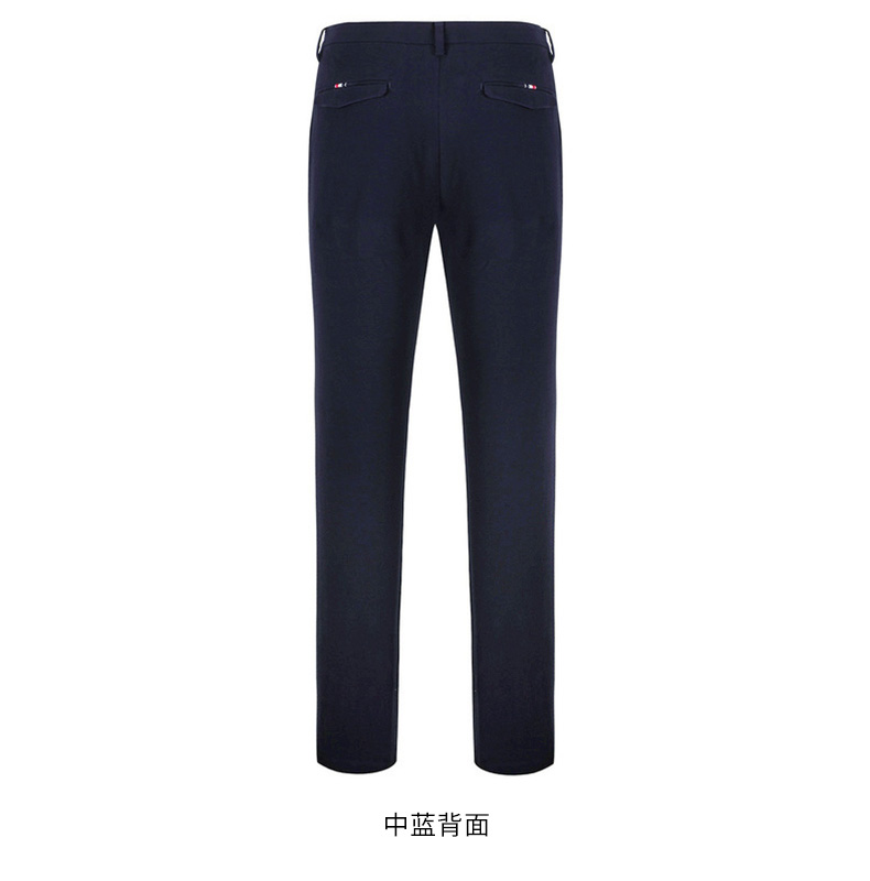 Romon / Luomen quần âu nam thanh lịch eo giữa thẳng quần màu rắn lỏng lẻo quần yếm mỏng áo thể thao nam