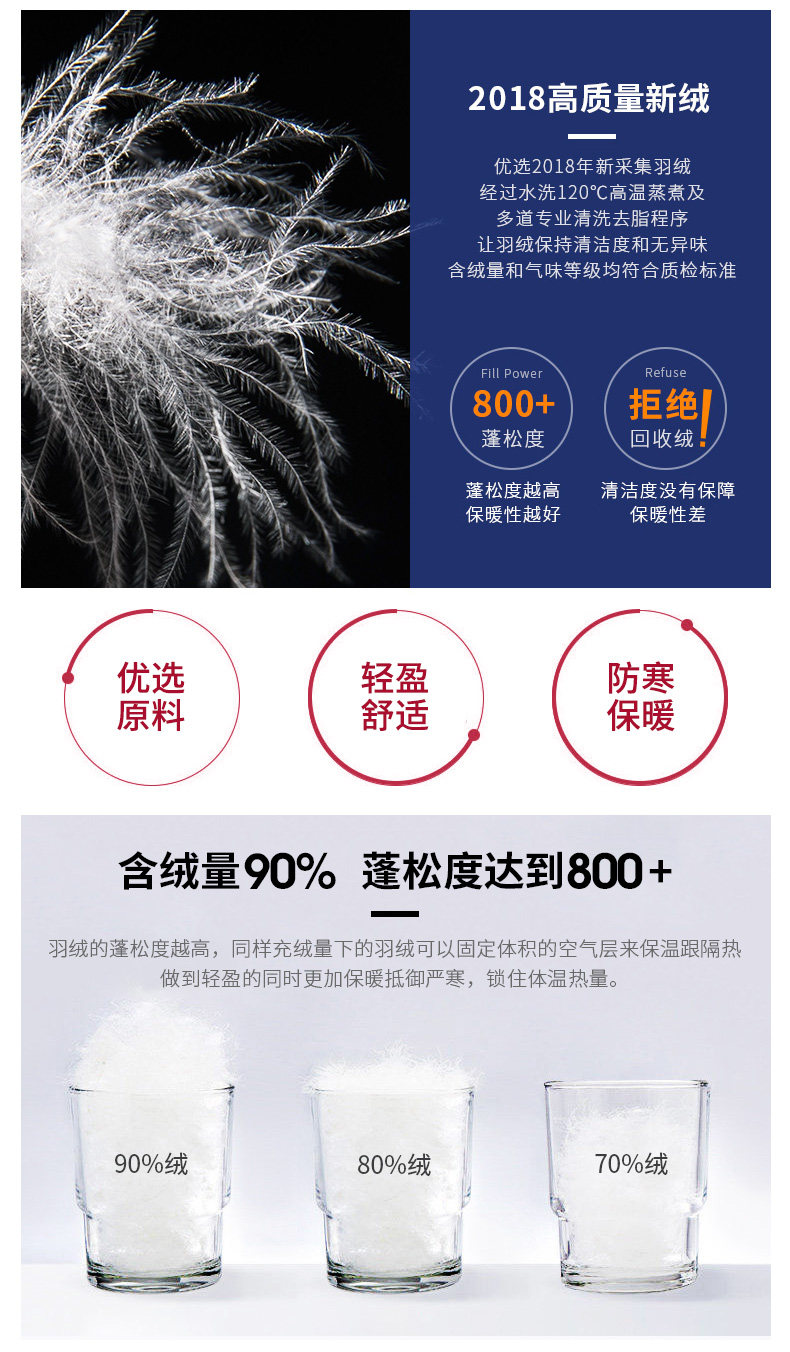 罗蒙 800蓬90%白鸭绒 男士狐狸毛领羽绒服 图4