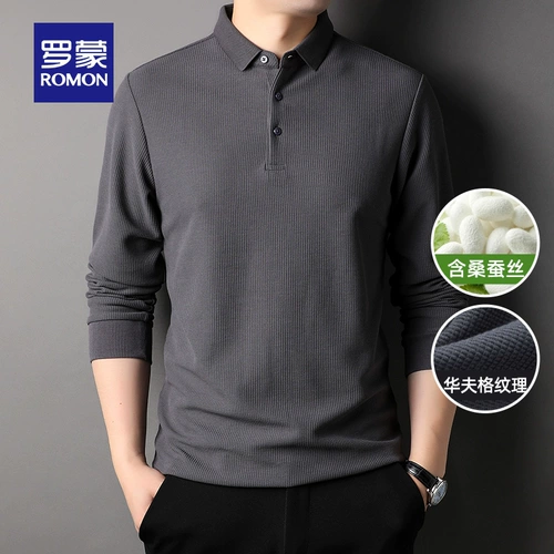 Шелковый лонгслив, осенняя футболка polo для отдыха