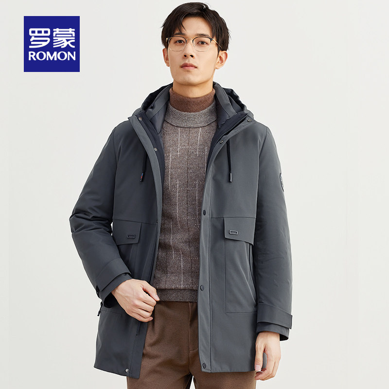 Romon 罗蒙 22年冬季新款 一衣三穿 可拆内胆 男式羽绒服 天猫优惠券折后￥288包邮（￥608-320）2色可选
