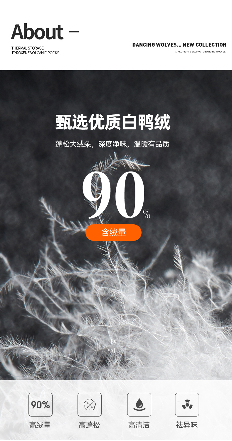 罗蒙 男士 商务休闲 90白鸭绒羽绒裤 图2