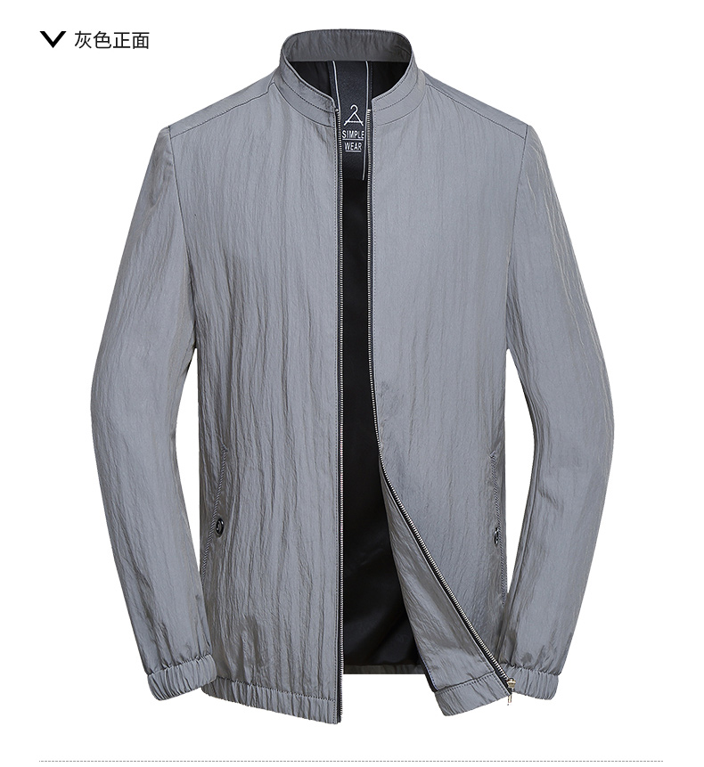 Romon Romon Thanh Niên của Nam Giới Top 2018 Mùa Xuân Kinh Doanh Mới Casual Jacket Đứng Cổ Áo Slim Áo Khoác Nam áo khoác nỉ