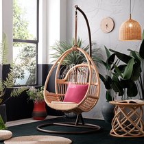 Outdoor balcony hanging basket homestay furniture ins indoor swing net red hanging chair home single rattan birds nest cradle